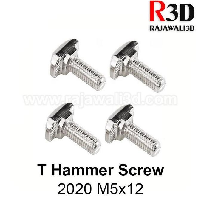 Up T Nut Screw M5 Tee Nut Screw T Hammer Screw Alu Profile 2020 M5X12 Terlaris