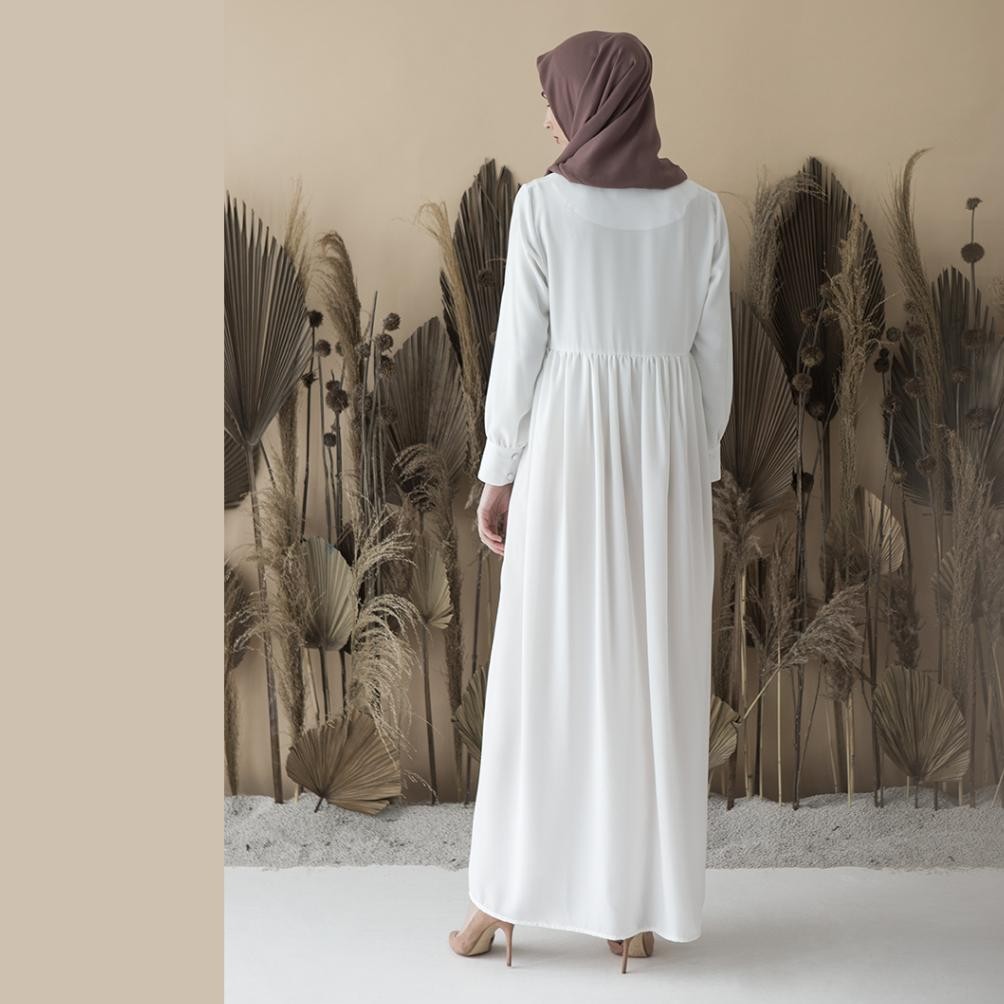 Pj24 Basic Dress  By Aska Label - Gamis Panjang Hitam Bermanset Busui Dan Bumil Friendly Warna Hitam