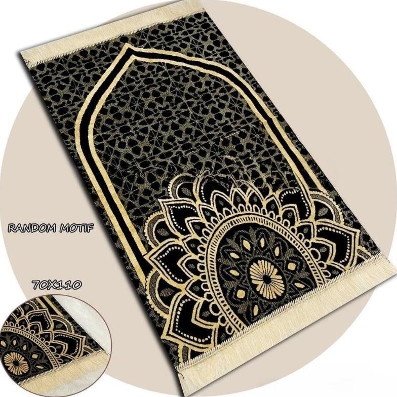 Sajadah Tebal Premium Flower Gold Tebal Halus Dan Lembut
