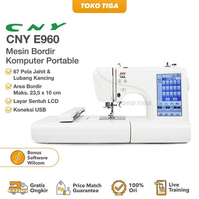 Mesin Bordir Otomatis dan Jahit Komputer Portable CNY E-960 / E960
