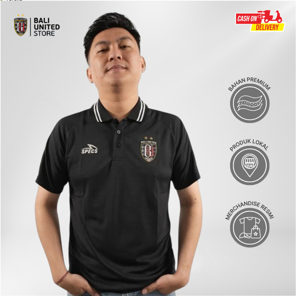 【SALE 50%】Bali United Official Polo Black Bali United FC 2024 - Hitam Original Merchandise