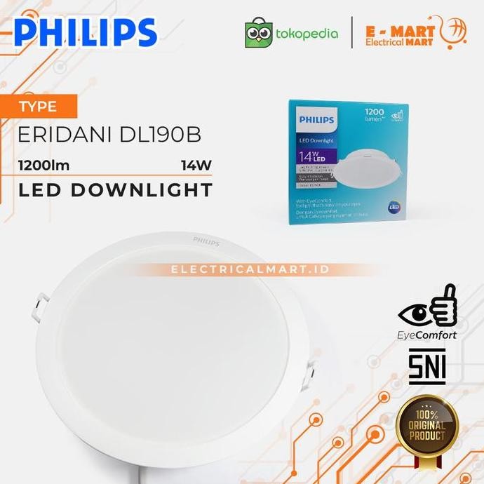 Downlight LED PHILIPS ERIDANI 7.5W 6inch 7.5 Watt 59263 BESAR D150