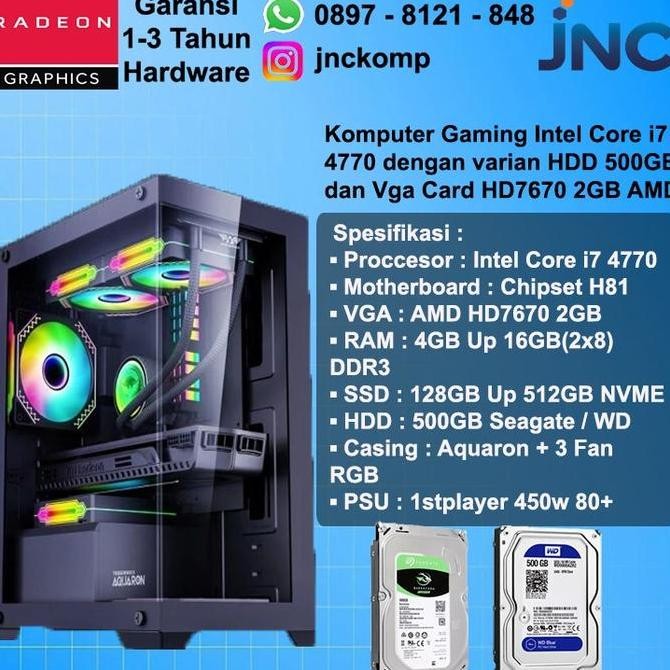 NEW KOMPUTER INTEL CORE I7-4770 3,4GHZ RAM 16GB SSD 512GB PC OFFICE HOME ORI