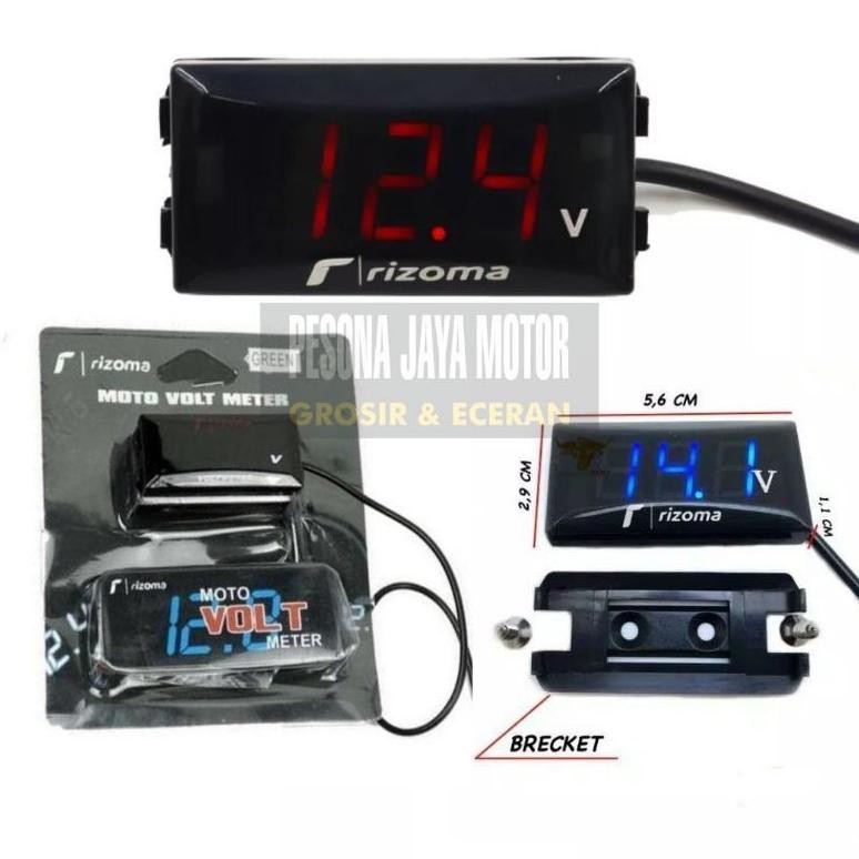 Terbaru Volt Meter Rizoma Voltmeter Rizoma Volt Meter Motor Volt Meter Aki Digital Alat Pengukur Aki