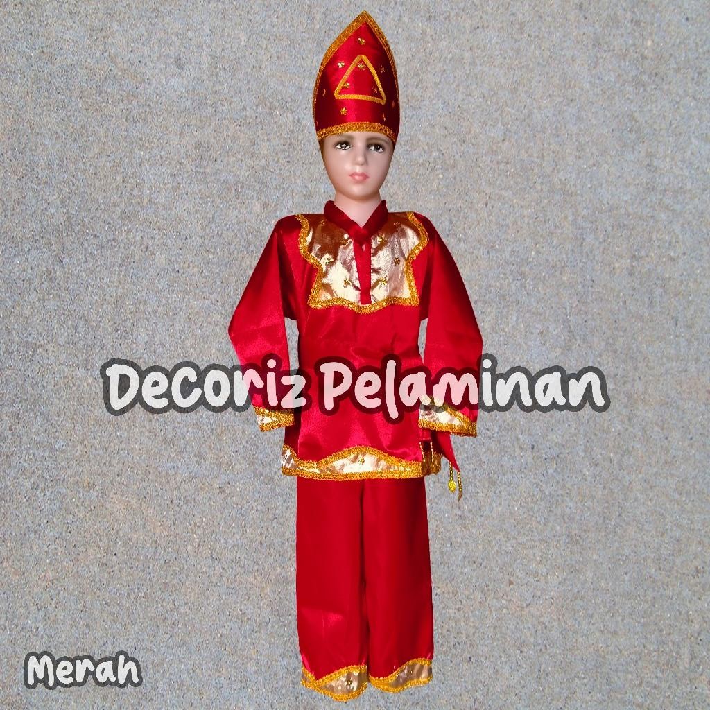 Baju Adat Minang Anak Laki Laki [Gold] / Baju Adat Padang / Baju Tari Minang / Baju Karnaval