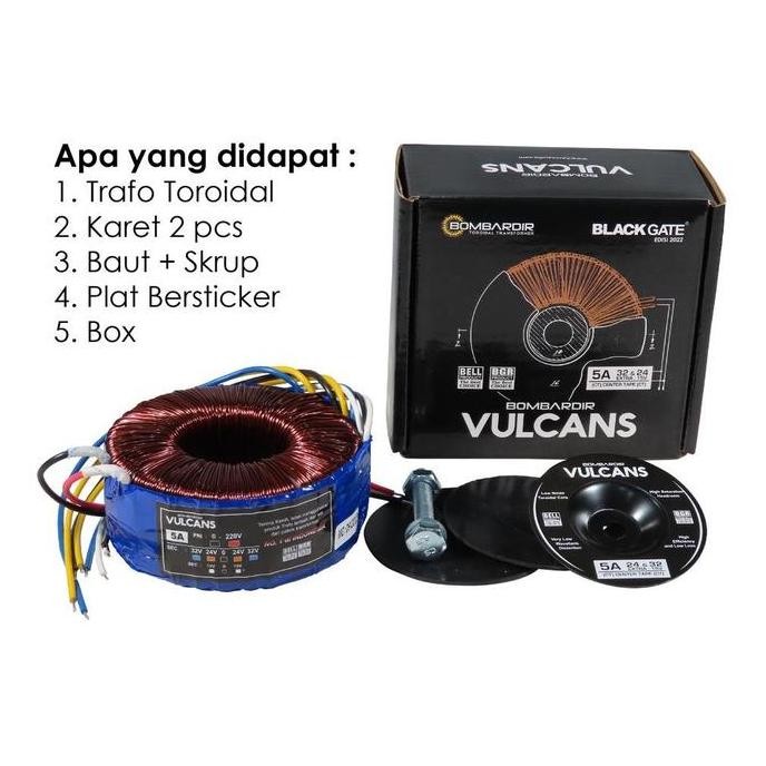 TERMURAH - TRAFO TOROIDAL 5A CT 24V & 32V VULCANS DONAT