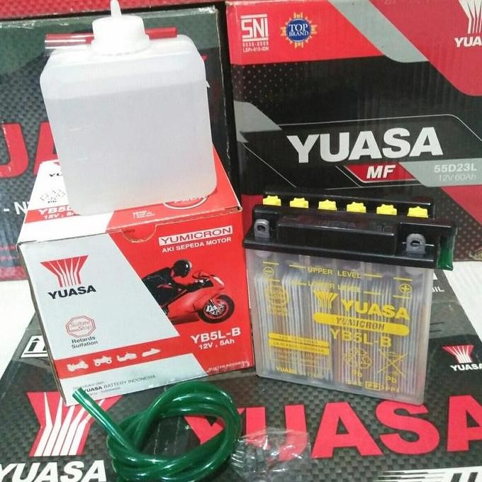 Aki Accu Motor Mio Jupiter Z Vega R Zr Original Yuasa Yb5Lb Basah 5Ah