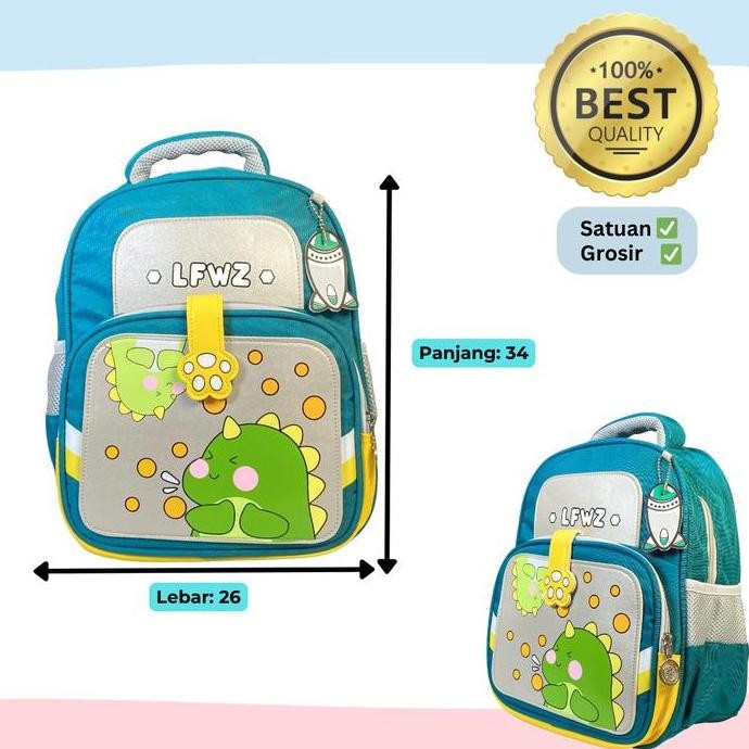 

Miliki [Ra.Id] Lookabag - Tas Ransel Anak Tk Motif Aligator Dinosaurus T-Rex Anti Air Backpack Pengait Dada Ra.Id