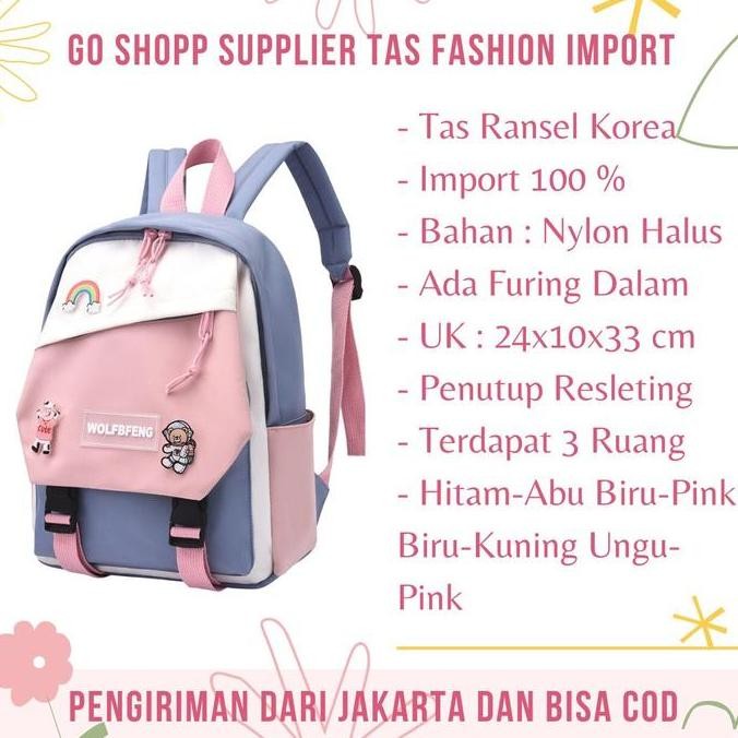 

Terjangkau Tas Ransel Sekolah Backpack Anak Kombinasi Warna Fashion Korea Style Terbaru Kekinian Bk21