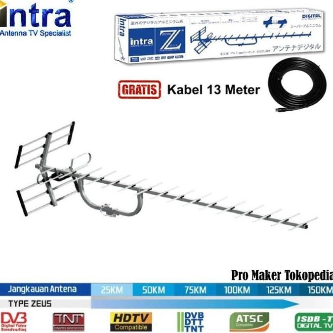 Intra ZEUS Antena TV Outdoor Digital For LCD LED TV Tabung Original