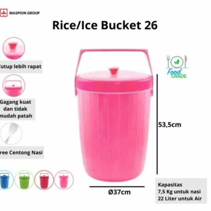 Maspion Ice/Rice Bucket USA 26 Liter - Termos Nasi/Es Maspion 26 Liter