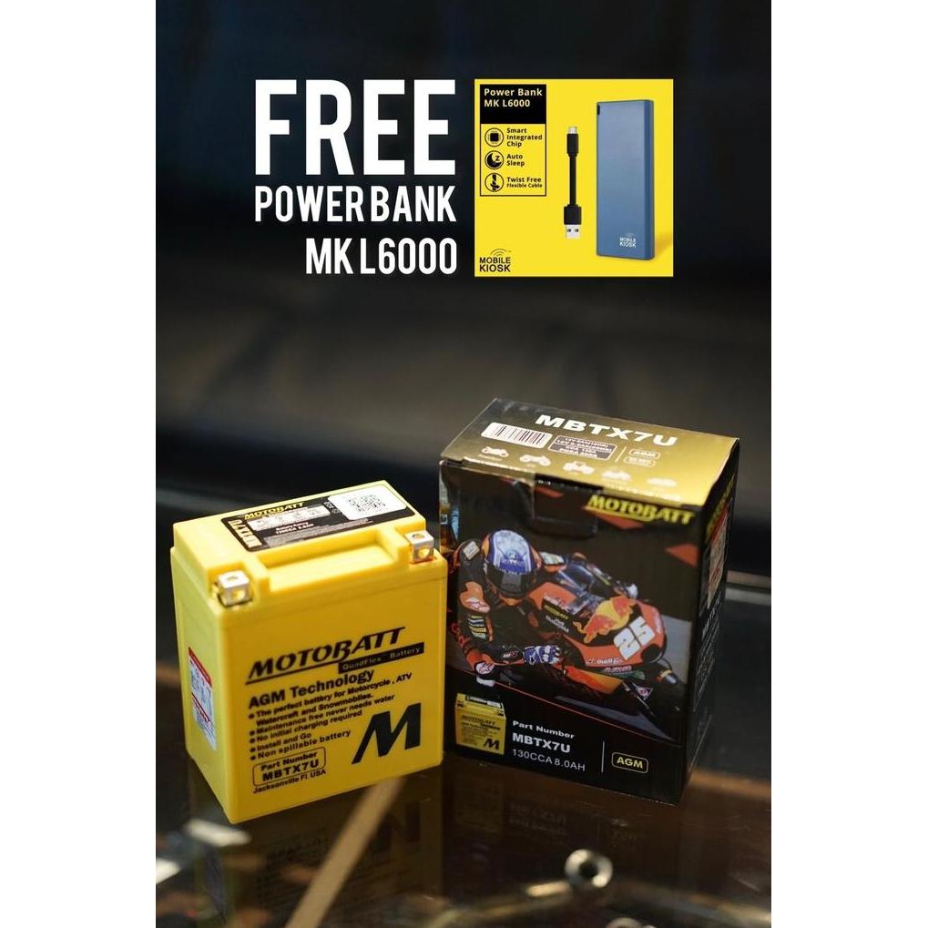 Battery Aki Motobatt Mbtx7U