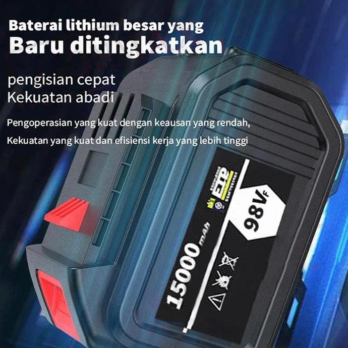 Bor Impek Pembuka Baut Motor Cordless Impact Wrench High Torsi Brushless Impact Baterai 98Volt 98Vf 