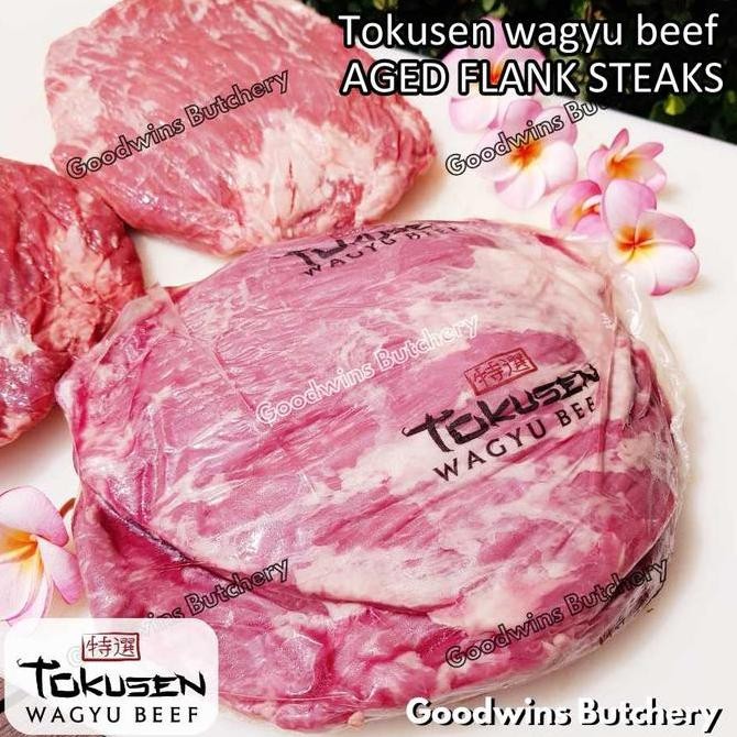 

Wagyu Beef Tokusen Flank Steak Marbling Mbs 5-6 Aged-Frozen 2Pcs/Bag