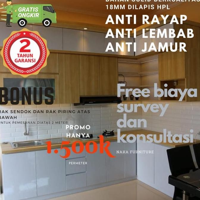 

Terlaris Kitchenset Kabinet Ukuran Custom Finishing Hpl