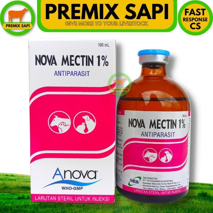 Nova Mectin 1% 100Ml - Obat Antiparasit ( Cacing/Gudeg ) Pada Hewan - Like Wormectin Intermectin