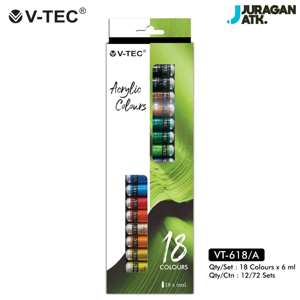 

Acrylic Colour Cat Akrilik 18 Warna V-Tec VT-618/A