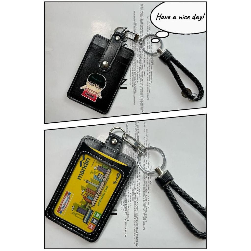 

Terlaris Name Tag Id Cardholder Kulit Slamdunk / Gantungan Lanyard Pods Leather