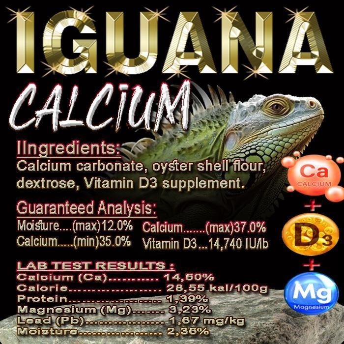 40Gr Iguana Calcium Powder +D3 Kalsium Bubuk Suplemen Tulang Reptile Iguanna Hijau Batu Obat Anti Mb