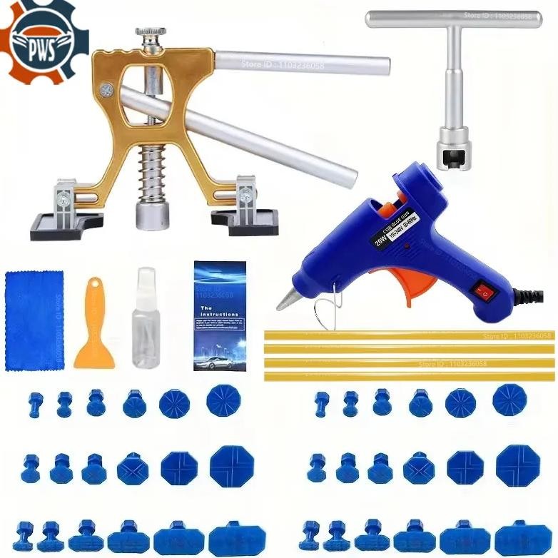 Pwsauto Body Dent Repair Kit Car Dent Puller With Golden Dent Puller For Auto Body Dent Removal Mino
