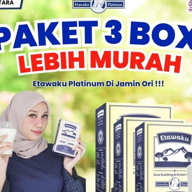 

Paket 3 Boxetawaku Platinum Susu Kambing Etawa Krimer Nabati Bantu Masalah Sistem Pernapasan Pernafasan Isi 200Gr Bisa Cod
