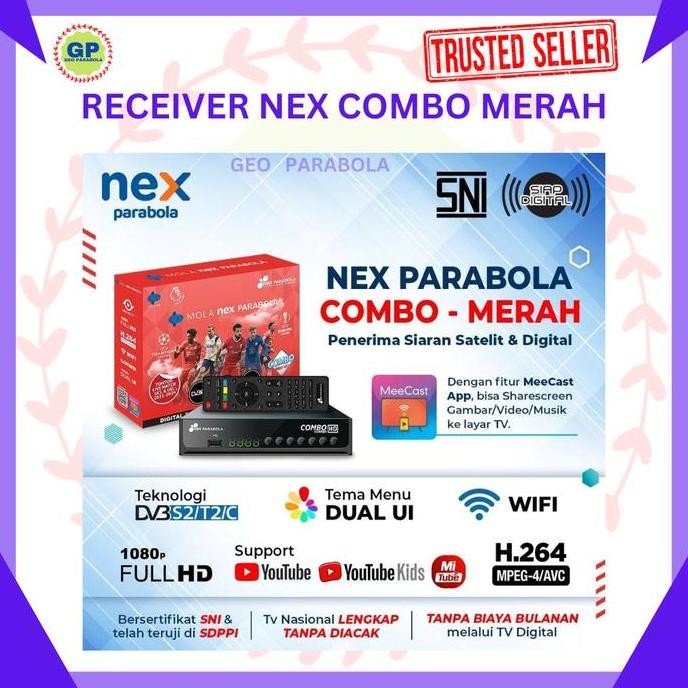 Terlaris Nex Receiver Nex Parabola Combo Merah