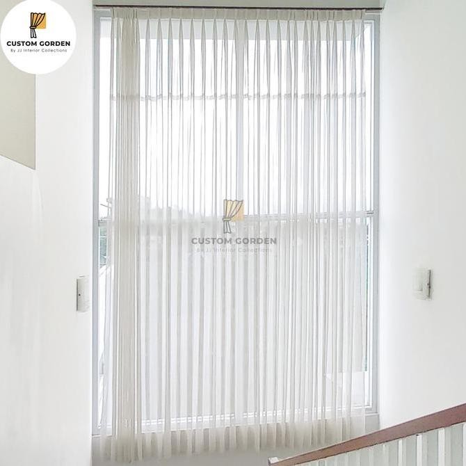 Vitrase Polos Minimalis Pelapis Gorden Voile Kain Putih transparan -CG