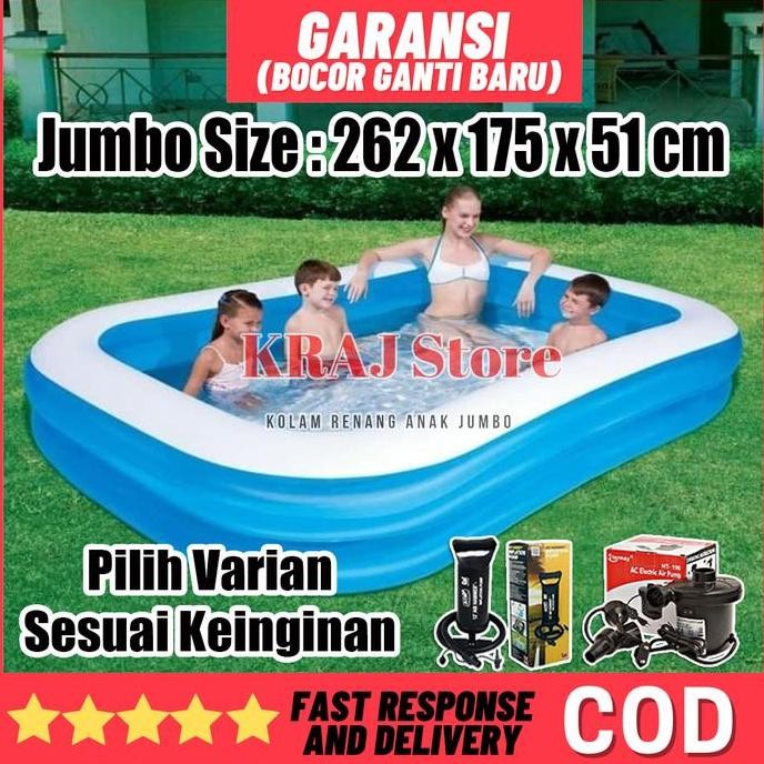 Kolam Renang Anak Jumbo Besar Bestway 54006 Kotak Ps - Hanya Kolam