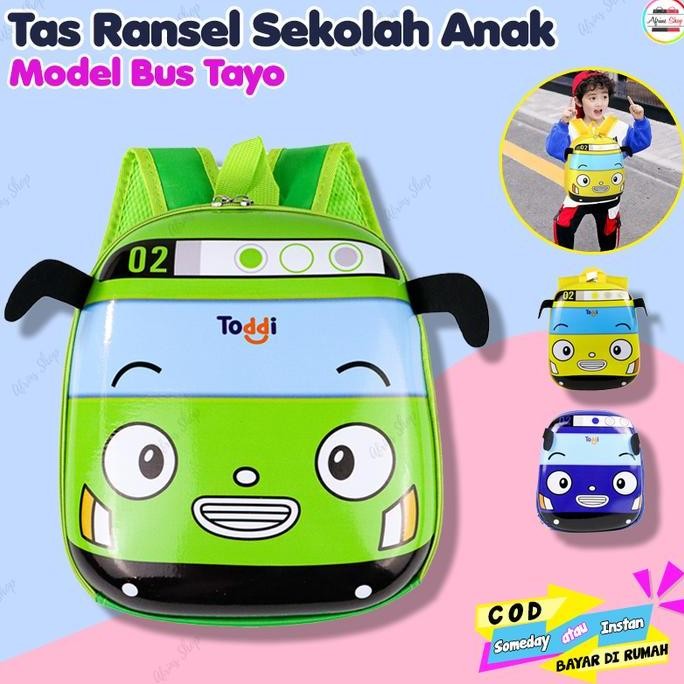 

Diskon Tas Sekolah Anak Model Bus Tayo Tas Ransel Anak - Biru