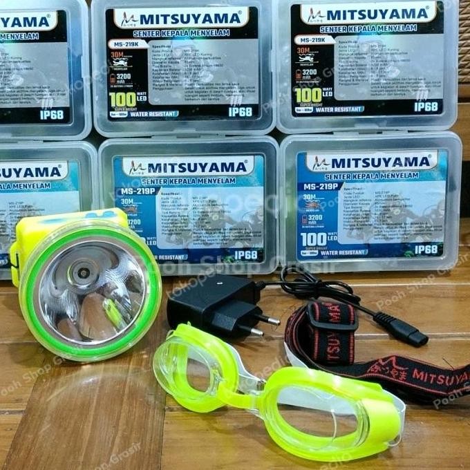 Senter Kepala Selam Diving 100 Watt Mitsuyama Ms-219P Ms-219K Headlamp