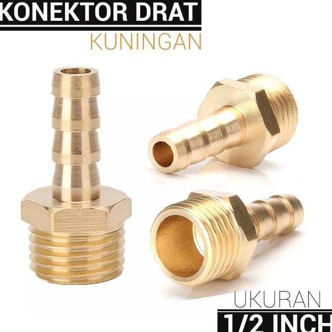 Konektor Sambungan Selang Ke Pipa Ukuran 1/2 Inch Drat Luar