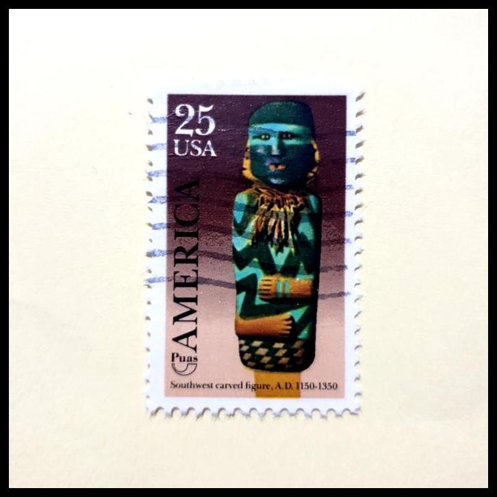 

DISKON PRANGKO AMERIKA/USA. PATUNG SOUTHWEST CARVED FIGURE, A.D. 1150-1350. 25 CENT. USED !