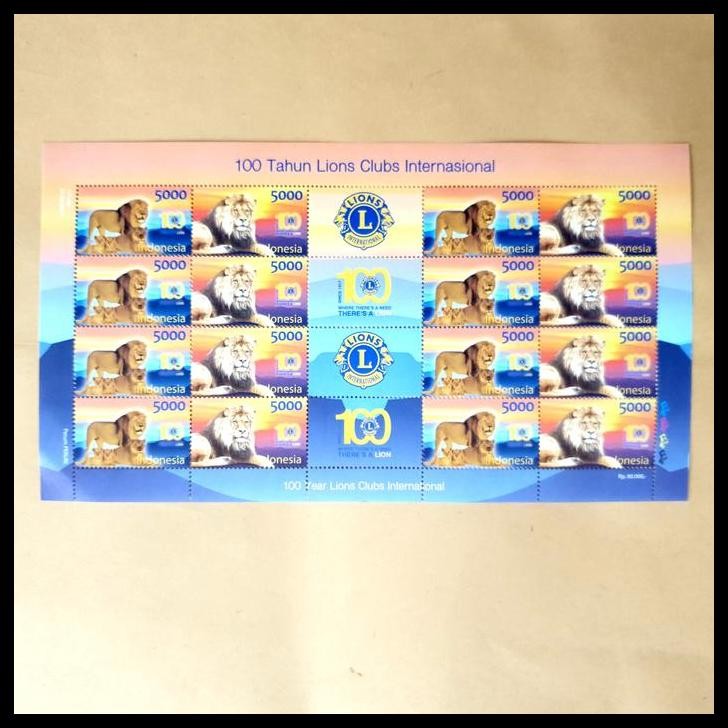 

DISKON PRANGKO INDONESIA. 100 TAHUN LIONS CLUBS INTERNASIONAL. FULLSHEET !