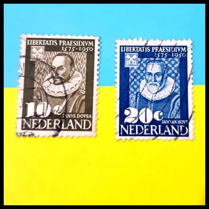 

TERBARU PRANGKO BELANDA/NEDERLAND 1950. 350 TAHUN UNIVERSITAS LEIDEN. SET (2V) USED !!!!!!
