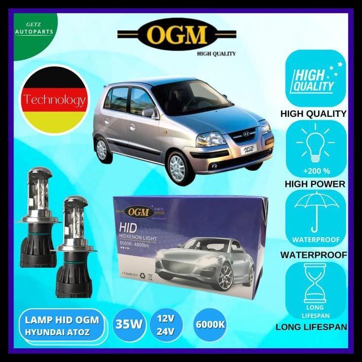 TERMURAH BOHLAM LAMPU HID OGM MOBIL HYUNDAI ATOZ 1 SET - SUPER TERANG 