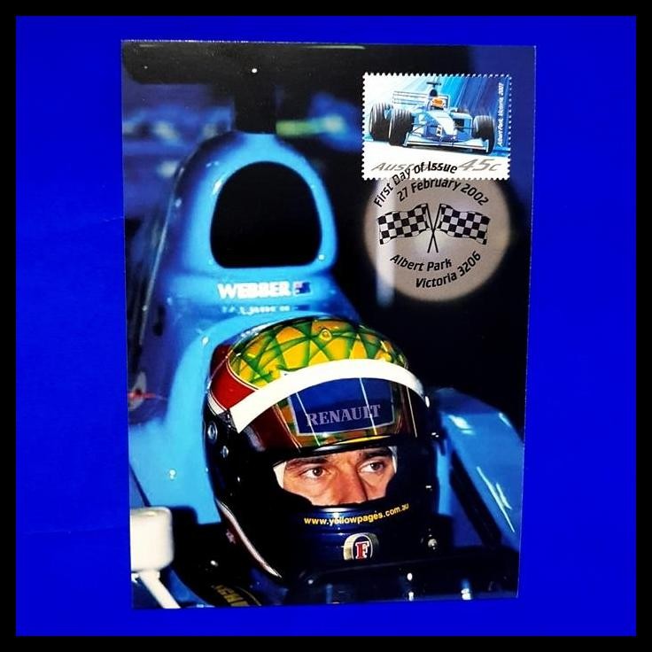 

TERMURAH PRANGKO AUSTRALIA POSTCARD. BALAP MOBIL ~ BENETTON-RENAULT, 2001 !!