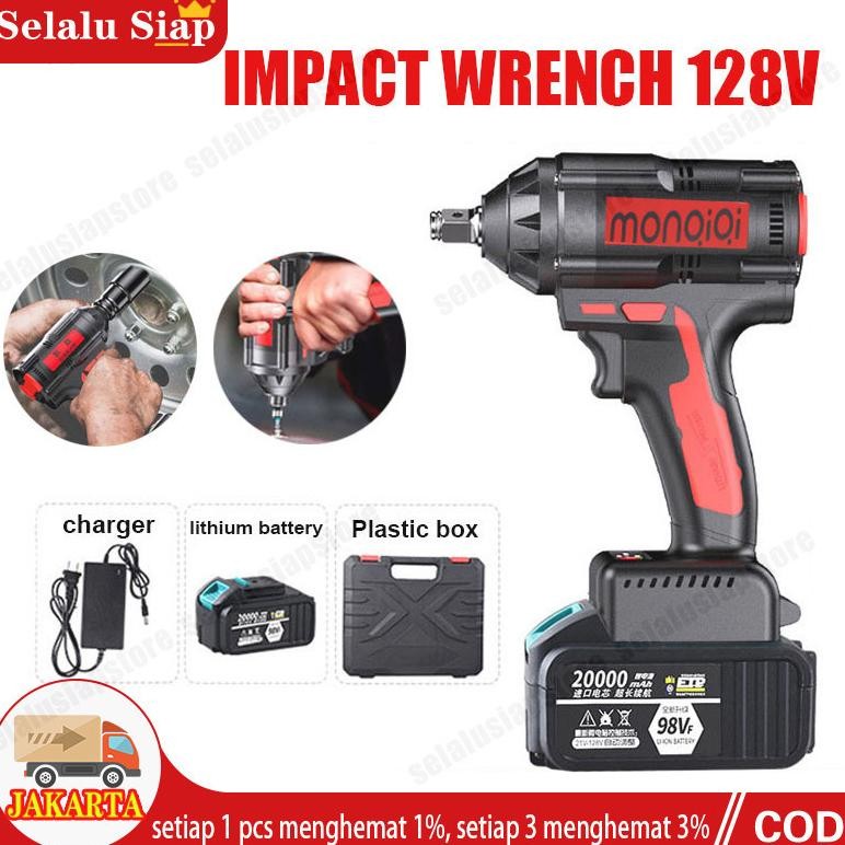 bor cas 1 baterai promo IMPACT WRENCH 98V Pembuka baut truck mobil cordless impact 98vf uchiha Bor C