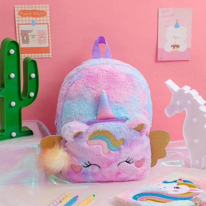 

Miliki Tas Bulu Ransel Unicorn Glitter Anak / Backpack Unicorn Anak