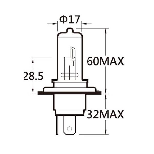 Michiba H4 Lw Halogen Low Watt Bohlam Mobil Xenon - Putih