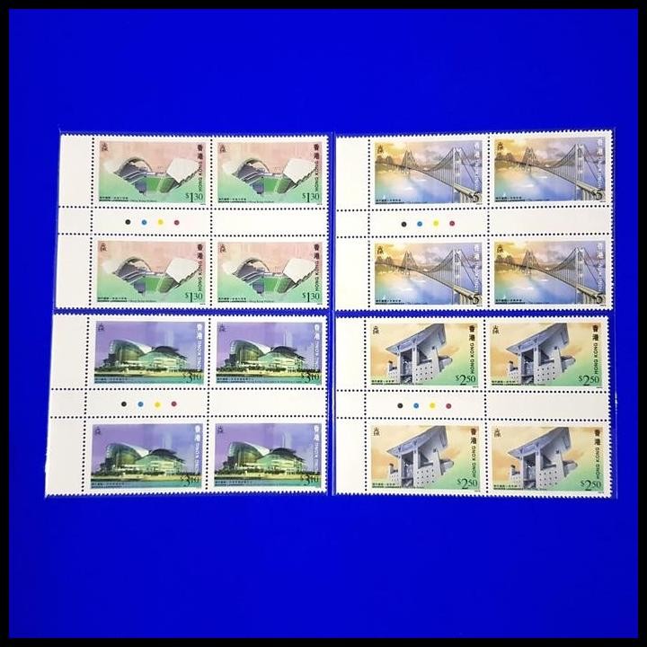 

TERMURAH PRANGKO/PERANGKO HONG KONG. HONG KONG MODERN LANDMARKS. BLOK-4 GUTTER !!!