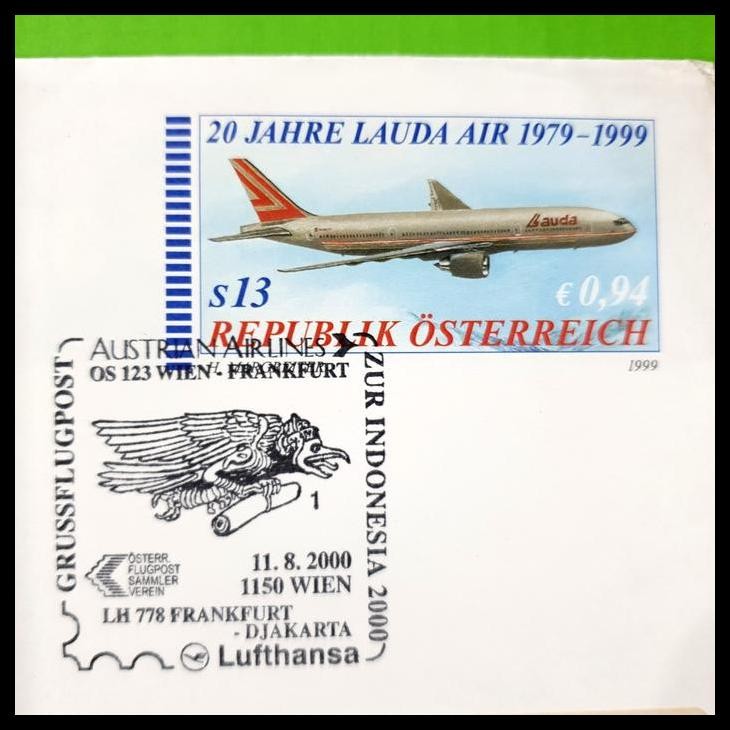

GRATIS ONGKIR PRANGKO AUSTRIA. SAMPUL DENGAN PRANGKO PESAWAT. STEMPEL GARUDA