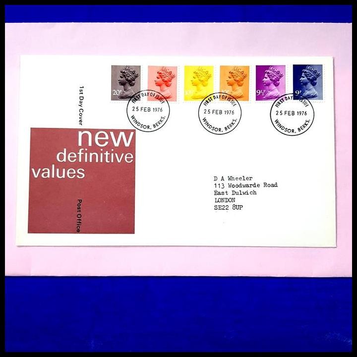 

TERBARU PRANGKO QUEEN ELIZABETH II. FDC NEW DEFINITIVE VALUES. WINDSOR 1976 !!!!