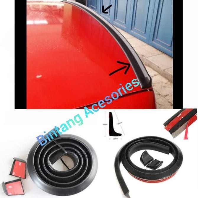 Mini Ducktail Spoiler Mobil Sedan Lipas Bagasi Belakang Hitam Polos