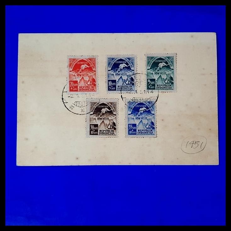 

TERBARU PRANGKO OLIMPIADE NEW DELHI DI ATAS KARTUPOS 5 SEN. CAP MEDAN 2.1.1951 !!!!