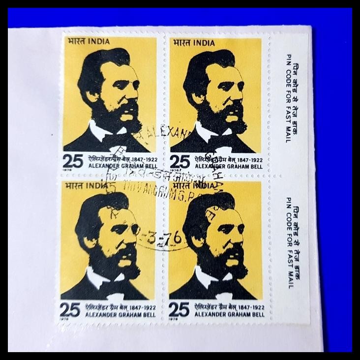 

BEST DEAL PERANGKO/PRANGKO INDIA. FDC PENEMU TELEPHONE ~ ALEXANDER GRAHAM BELL !