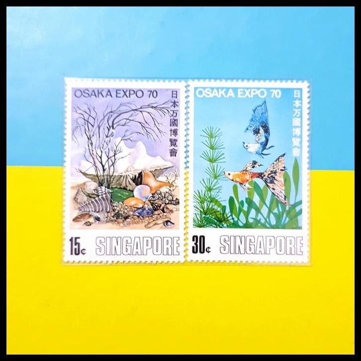 

BEST DEAL PRANGKO SINGAPORE. SEA SHELLS & TROPICAL FISH. OSAKA EXPO '70, JEPANG !