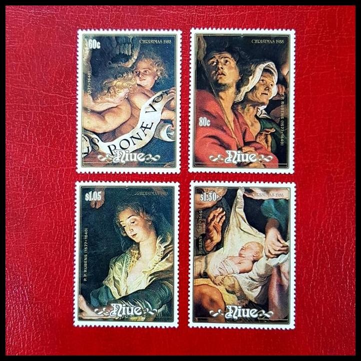 

BEST DEAL PERANGKO/PRANGKO NATAL/CHRISTMAS 1988 DARI NIUE. SET LENGKAP (4V) MNH !!!!!!