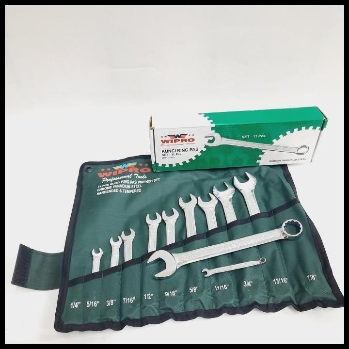 HOT DEAL KUNCI RING PAS SET 1/4" - 7/8" 11PCS WIPRO 