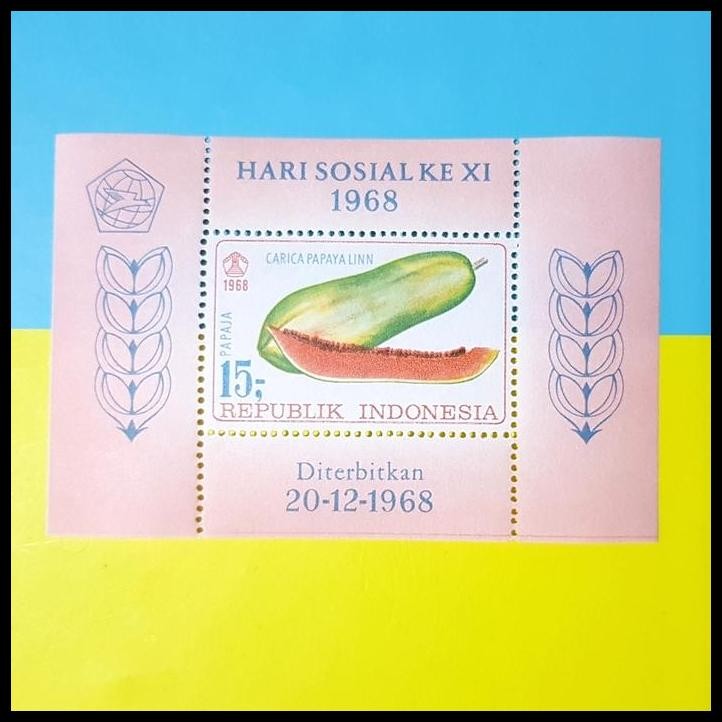 

BEST DEAL PRANGKO INDONESIA. 1968. SS13. BUAH PEPAYA~CARICA PAPAYA LINN !!!