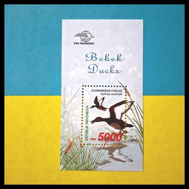 

TERMURAH PRANGKO INDONESIA 1998. SS 166 BERGAMBAR BEBEK / DUCKS KAMBANGAN COKLAT - AYTHYA AUSTRALIS !!!!!!